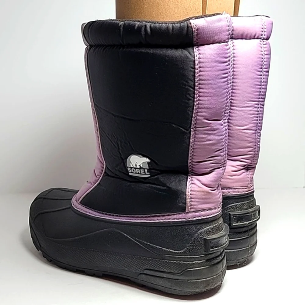 Sorel Snow Command Boots Winter Waterproof‎ Insulation Traction Black Purple 6